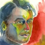 me, watercolor, edited