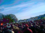 The crowd leaned slightly to the left.