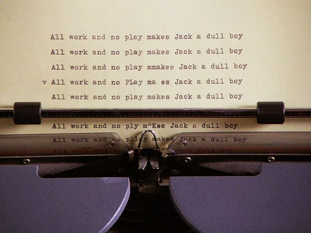 A review of the novel Jack Nicholson writes in The Shining