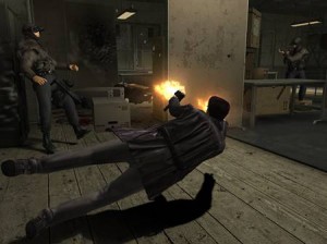 Max Payne is totally falling sideways with guns!
