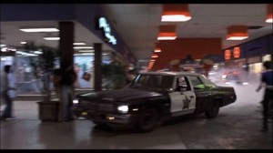 Car chase in a mall.  Probably Terminators.
