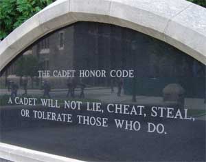 Ironically, I stole this photo of the Honor Code.