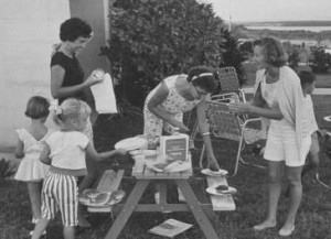 Militaries families enjoy a cookout at Gitmo, in 1960.