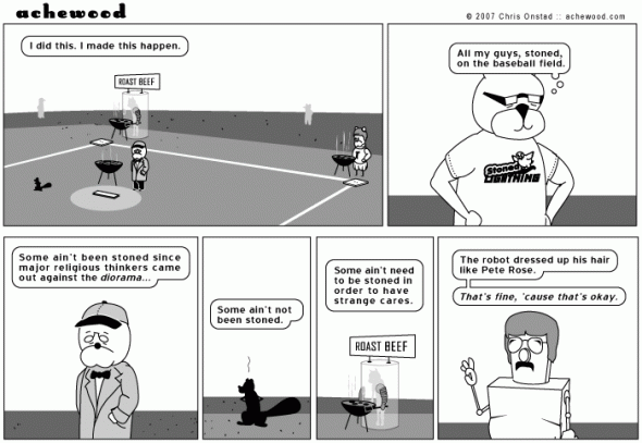 So Onstad had a habit of putting ironic commentary on his strips into the alt text.
