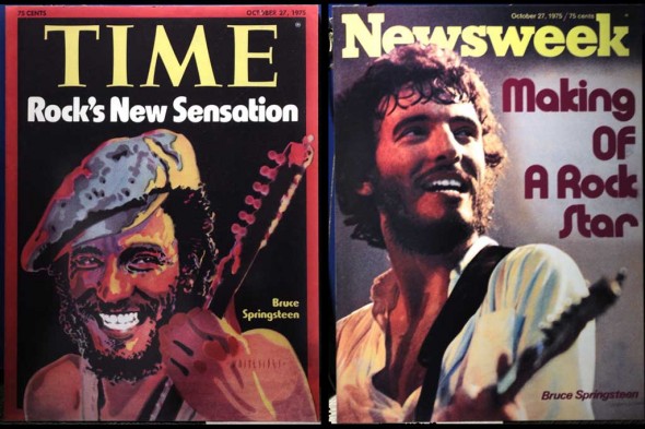 Bruce Springsteen on the covers of Time and Newsweek, October 27, 1975.