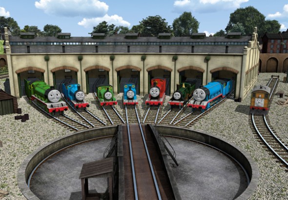 Little engines, in their sheds Little engines, made of ticky-tacky Little engines, in their sheds, little Engines, just the same There’s a red one and a blue one, a pink one and a yellow one... Etc... 