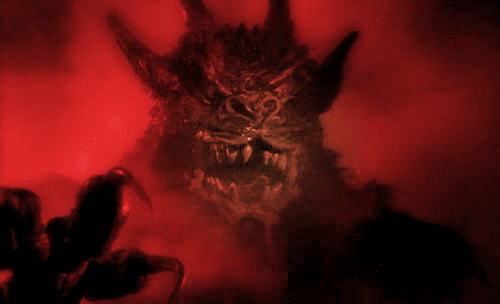 GIF of a snarling demon head -- I think maybe from Mark of the Demon, or Drag Me to Hell?