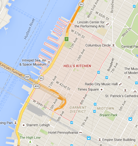 Map of Hell's Kitchen, Daredevil's stomping grounds