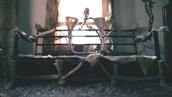 The bone sofa from Texas Chainsaw Massacre. But for SEO reasons, I should mention that this post is about American Psycho.