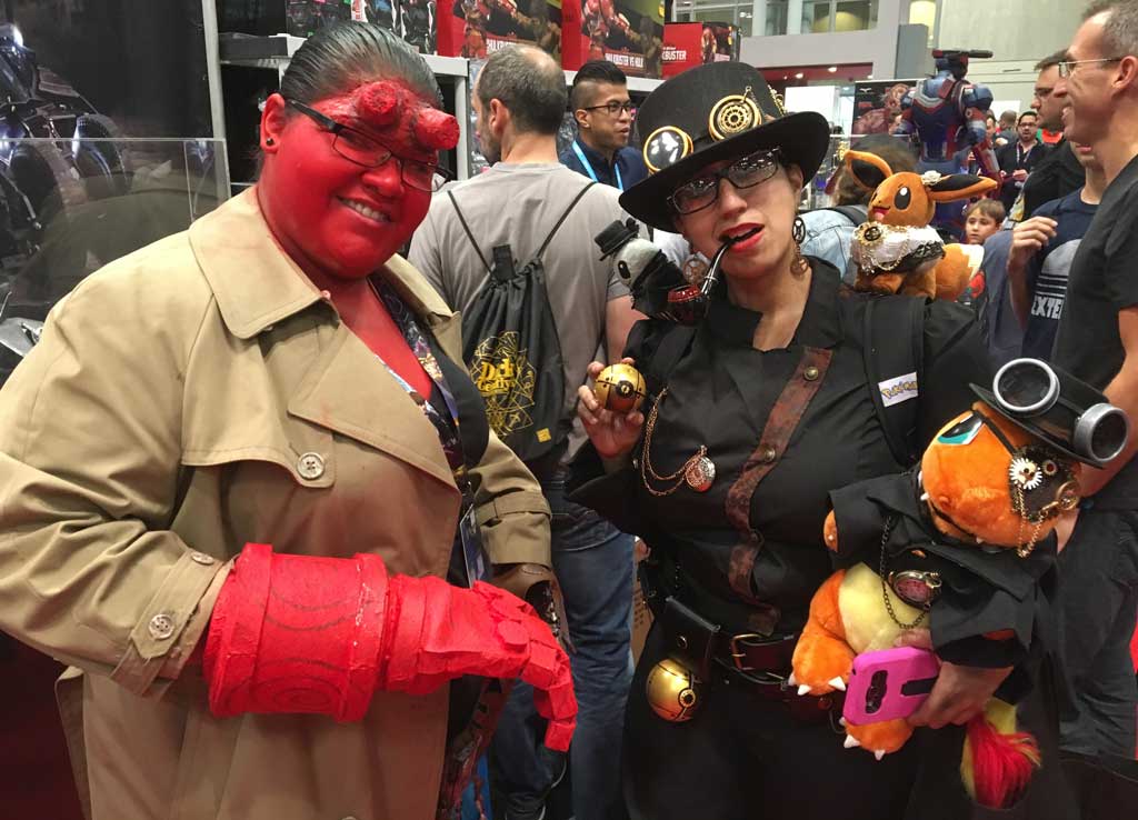 hellboy and steampunk pokemon cosplay at New York Comic Con 2016