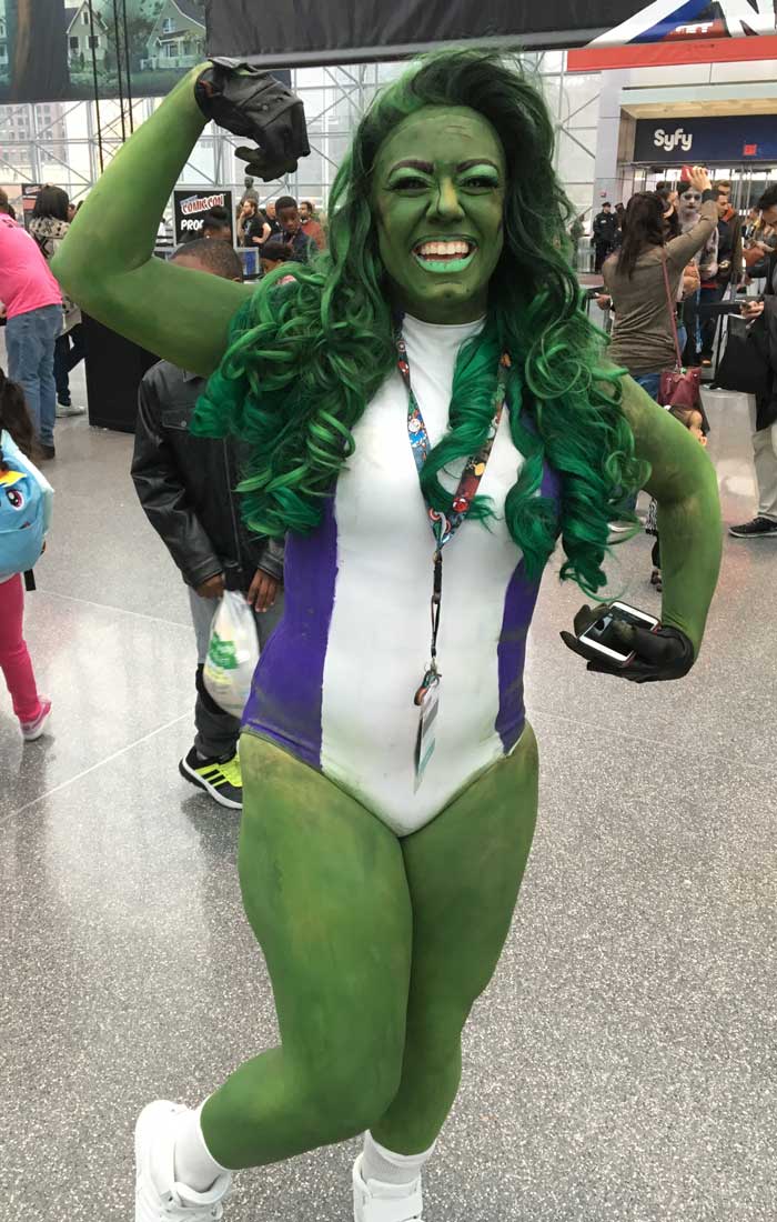 she-hulk cosplay at New York Comic Con 2016