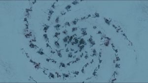 Spirals of bodies at the Fist of the First Men in Game of Thrones.