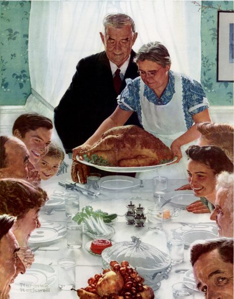"Freedom From Want" by Norman Rockwell, the famous Thanksgiving turkeypainting.