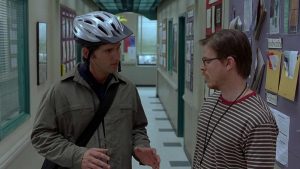 Bruce Banner wears a bike helmet in "The Hulk" (2003), directed by Ang Lee.
